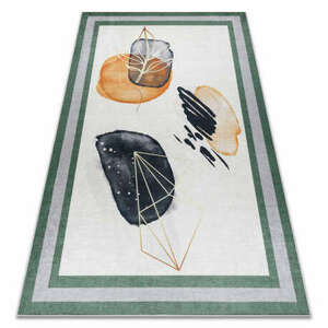 ANDRE 1088 mosható szőnyeg Absztrakció csúszásgátló - fehér / zöld 160x220 cm kép