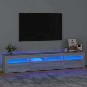 vidaXL szürke sonoma színű TV-szekrény LED-lámpákkal 210x35x40 cm kép
