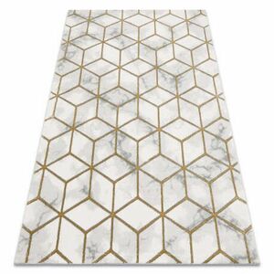 EMERALD szőnyeg 1014 glamour, elegáns kocka krém / arany 180x270 cm kép