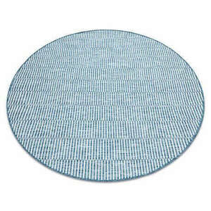 Fonott sizal szőnyeg LOFT 21198 Kör boho elefántcsont/ezüst/kék kör 160 cm kép