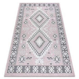 Fonott sizal szőnyeg SION azték 3007 lapos szövött rózsaszín / ecru 180x270 cm kép