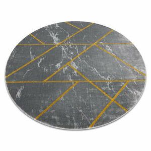 EMERALD szőnyeg 1012 kör - glamour, elegáns márvány, geometriai szürke / arany kör 160 cm kép