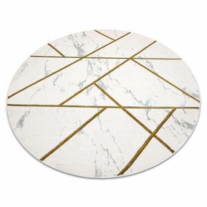 EMERALD szőnyeg 1012 kör - glamour, elegáns márvány, geometriai krém / arany kör 160 cm kép