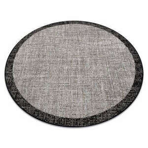 Fonott sizal floorlux szőnyeg Kör 20401 ezüst / fekete kör 160 cm kép