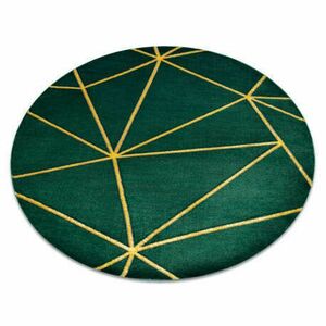 EMERALD szőnyeg 1013 kör - glamour, elegáns geometriai üveg zöld / arany kör 160 cm kép