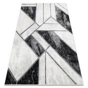 EMERALD szőnyeg 81953 glamour, elegáns márvány, geometriai fekete / ezüst 180x270 cm kép