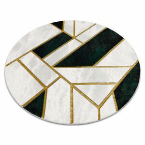 EMERALD szőnyeg 1015 kör - glamour, elegáns márvány, geometriai üveg zöld / arany kör 200 cm kép