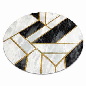 EMERALD szőnyeg 1015 kör - glamour, elegáns márvány, geometriai fekete / arany kör 200 cm kép