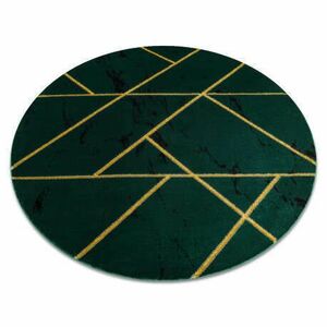 EMERALD szőnyeg 1012 kör - glamour, elegáns márvány, geometriai üveg zöld / arany kör 200 cm kép