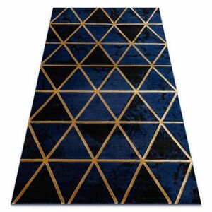 Kizárólagos EMERALD szőnyeg 1020 glamour, elegáns márvány, háromszögek sötétkék / arany 160x220 cm kép