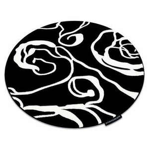 HAMPTON szőnyeg Rosa kör rózsa, virágok fekete kerék 160 cm kép