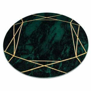 Kizárólagos EMERALD szőnyeg 1022 kör - glamour, elegáns márvány, geometriai üveg zöld / arany kerék 200 cm kép