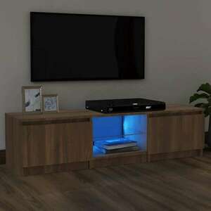 vidaXL barna tölgyszínű TV-szekrény LED-ekkel 140 x 40 x 35, 5 cm kép