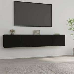 vidaXL 2 db fekete szerelt fa TV-szekrény 80 x 30 x 30 cm kép