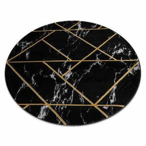 Kizárólagos EMERALD szőnyeg 2000 kör - glamour, elegáns márvány, geometriai fekete / arany kerék 200 cm kép
