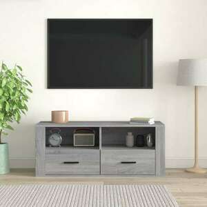 Szürke sonoma színű szerelt fa tv-szekrény 100 x 35 x 40 cm kép