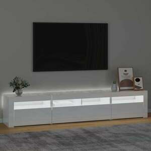 vidaXL magasfényű fehér TV-szekrény LED lámpákkal 210x35x40 cm kép