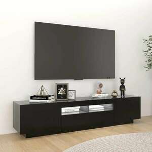 Fekete tv-szekrény led-lámpákkal 180 x 35 x 40 cm kép