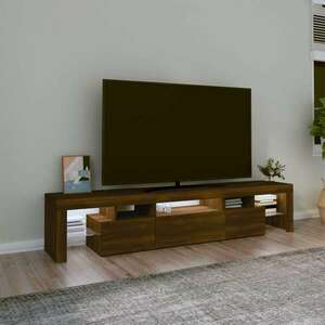 Barna tölgyszínű tv-szekrény led-lámpákkal 200x36, 5x40 cm kép