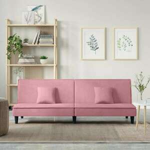 vidaXL rózsaszín bársony kanapéágy kép