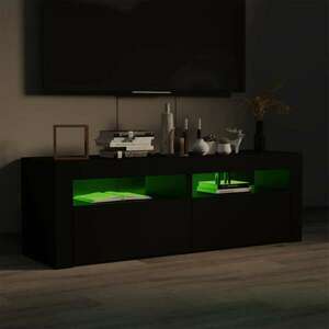 vidaXL fekete TV-szekrény LED lámpákkal 120 x 35 cm kép