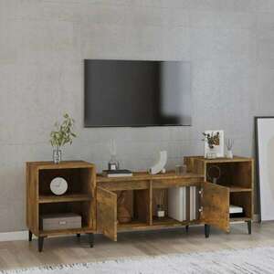 Füstös tölgyszínű szerelt fa tv-szekrény 160x35x55 cm kép