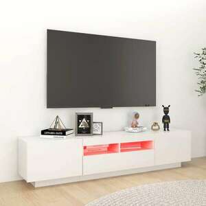 Magasfényű fehér tv-szekrény led-lámpákkal 180 x 35 x 40 cm kép