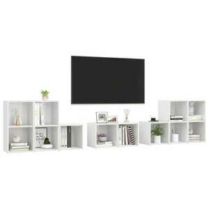 vidaXL 4 db fehér forgácslap TV-szekrény 37 x 35 x 37 cm kép