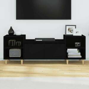 Fekete szerelt fa tv-szekrény 160x35x55 cm kép