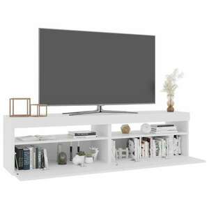 2 db magasfényű fehér tv-szekrény led-világítással 75x35x40 cm kép