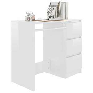 Fehér magasfényű forgácslap íróasztal 90 x 45 x 76 cm kép