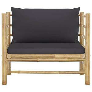 Bambusz kerti kanapé sötétszürke párnákkal kép