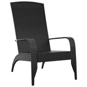 Fekete polyrattan kerti adirondack szék kép