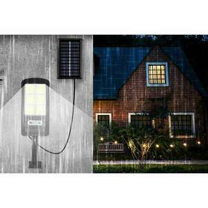 Mercaton® napelemes fali lámpa mozgásérzékelővel, 120 LED COB, 4... kép