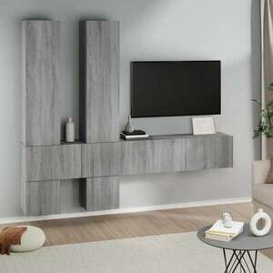 vidaXL szürke-sonoma színű falra szerelhető szerelt fa TV-szekrény kép