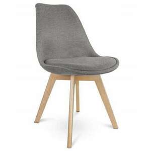 Jumi skandináv stílusú szék, szövet, fa, 49x55x82 cm, szürke kép