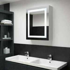 vidaXL tükrös fürdőszobaszekrény LED világítással 50 x 13 x 70 cm kép