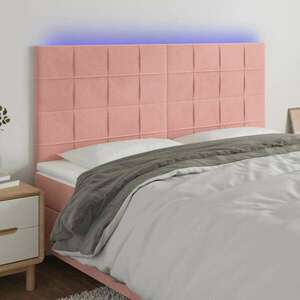vidaXL rózsaszín bársony LED-es fejtámla 180x5x118/128 cm kép