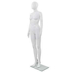 vidaXL fényes fehér, egész alakos női próbababa üvegtalppal 175 cm kép