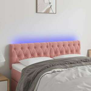 vidaXL rózsaszín bársony LED-es fejtámla 160 x 7 x 78/88 cm kép
