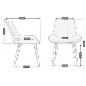 Skandináv stílusú szék, velúr, fém, barna, 54x61x83 cm, Viva kép