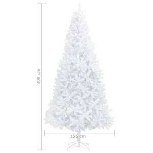vidaXL fehér műkarácsonyfa LED-ekkel és gömbökkel 300 cm kép