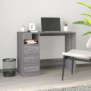 vidaXL szürke sonoma színű szerelt fa íróasztal 102x50x76 cm kép