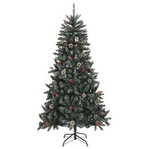 Zöld pvc műkarácsonyfa állvánnyal 180 cm kép