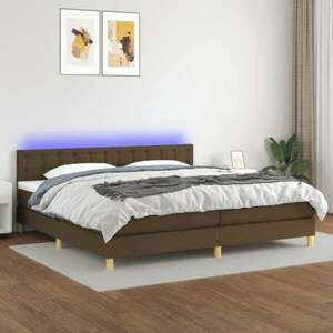 vidaXL barna szövet rugós és LED-es ágy matraccal 200x200 cm kép