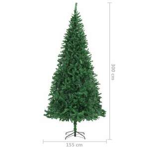 vidaXL zöld műkarácsonyfa LED-del és gömbszettel 300 cm kép