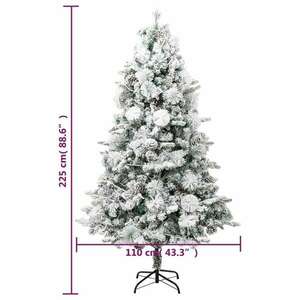 vidaXL PVC és PE megvilágított karácsonyfa hóval/fenyőtobozzal 225 cm kép