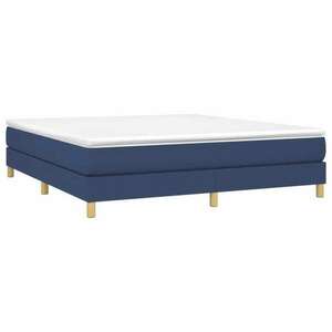 Kék szövet rugós ágy matraccal 180 x 200 cm kép