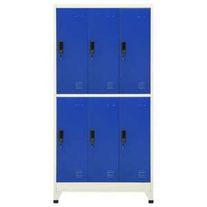 Szürke-kék acél zárható szekrény 90 x 45 x 180 cm kép