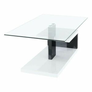 Kisasztal, fehér extra magas fényű HG/fekete extra magas fényű HG... kép